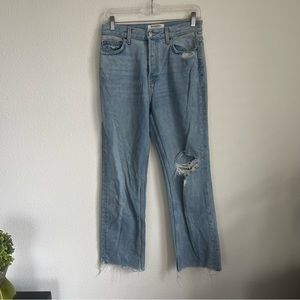 Reformation Jeans Distress Denim Hanna Mid Rise Relaxed Jean